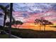 Breathtaking sunset view over the bay, featuring lush vegetation and palm trees, creating a serene landscape at 2739 Via Capri # 1039, Clearwater, FL 33764