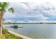 Picturesque lake view with a dock and kayaks, offering residents recreational opportunities at 3682 Johnstown St, North Port, FL 34288