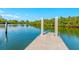 Private dock extending into the tranquil water, offering direct access for boating and enjoying waterfront activities at 3940 Miramar S Way, St Petersburg, FL 33705