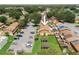 Wide aerial shot of townhome complex showing roofs and parking at 4008 Pine Limb Ct, Tampa, FL 33614