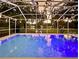 A screened pool area with swan floats; lovely view of a grassy lawn beyond at 4617 Basswood St, Land O Lakes, FL 34639