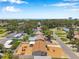 An aerial view of the home with water views in the distance at 6352 Canton S St, St Petersburg, FL 33712