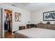 Spacious bedroom with a closet, dresser, desk, and coordinated decor at 7941 58Th N Ave # 301, St Petersburg, FL 33709