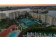 Aerial shot of tennis courts, marina and condos by the water at sunset at 7979 Sailboat Key S Blvd # 505, South Pasadena, FL 33707