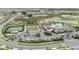 Aerial view of community tennis courts, club house, and parking at 10278 Otter Sky Ct, San Antonio, FL 33576