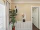 Bright living room featuring wood floors, recessed wall shelving, and modern decor at 2504 W North A St # A, Tampa, FL 33609