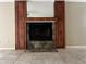 Close-up of living room fireplace showcasing elegant design and tile details at 3151 Landmark Dr # 115, Clearwater, FL 33761