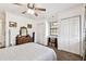 Bedroom featuring a ceiling fan, and carpet floors at 34215 Kiefer Rd, Dade City, FL 33525