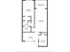 Floor plan showing layout with dimensions for the living room, kitchen, den, bedrooms and bathrooms at 4510 Overlook Ne Dr # 224, St Petersburg, FL 33703