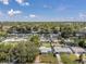 Aerial view of the neighborhood showcasing well-maintained homes and lush greenery under a partly cloudy sky at 4911 Bartelt Rd, Holiday, FL 34690