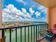 Balcony view of the city skyline and waterfront from a private balcony at 51 Island Way # 800, Clearwater Beach, FL 33767