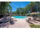 Community pool deck with palm trees at 5102 Pheasant Woods Dr, Lutz, FL 33558