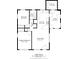 Detailed floor plan featuring two bedrooms, one bath, large living room and kitchen, utility room and bonus room at 5519 Kelly N Dr, St Petersburg, FL 33703