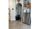 Bright kitchen featuring stainless steel appliances and convenient access to storage at 7719 Carriage Pointe Dr, Gibsonton, FL 33534