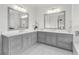 A luxurious bathroom showcases a gray double vanity with sleek lighting and decor at 101 Bandera Ne Way, St Petersburg, FL 33704