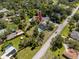 This high-angle aerial view showcases the landscaping and pool on this property at 11203 Egret Nest Ct, Riverview, FL 33569