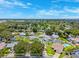 A neighborhood aerial showcasing the mature trees, blue skies, and multiple swimming pools at 12156 Meadowbrook Ln, Largo, FL 33774