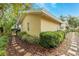 Landscaped backyard featuring mature trees and shrubbery at 1370 Hill Dr, Largo, FL 33770