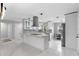 Modern kitchen featuring sleek white cabinetry, stainless steel appliances, and a spacious island at 1586 Linwood Dr, Clearwater, FL 33755