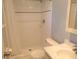 Bathroom with tile shower and glass door at 201 Faithway Dr, Seffner, FL 33584
