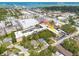 An aerial view of the condo building and surrounding area, close to the water and amenities at 2525 W Bay Dr # A46, Largo, FL 33770