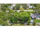 Aerial view of the home surrounded by lush greenery and mature trees in a neighborhood setting at 3354 52Nd N St, St Petersburg, FL 33703