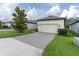 Exterior of the home features a spacious two-car garage with an attractive paver driveway and green lawn at 3800 Night Star, Odessa, FL 33556