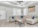 Spacious living room with a modern ceiling fan and plenty of natural light at 3800 Night Star, Odessa, FL 33556