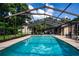 Relaxing pool with screened enclosure, bordered by tropical foliage and a sun deck at 4205 Helene Pl, Valrico, FL 33594