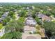 An aerial view looking down to show the arrangement of houses and trees in this neighborhood at 4417 W El Prado Blvd, Tampa, FL 33629