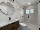 Chic bathroom with a glass-enclosed shower and sleek, modern design elements at 451 Avenida De Mayo, Sarasota, FL 34242