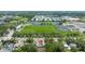 Aerial photo shows the proximity of the house to school, recreation fields and shopping at 5895 16Th N St, St Petersburg, FL 33703
