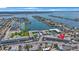 Panoramic aerial view of waterfront complex, showing the surrounding neighborhood and water views at 6161 Gulf Winds Dr # 347, St Pete Beach, FL 33706