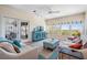 Comfortable living area with large windows providing picturesque outdoor views and sliding glass doors at 6186 Seaside Dr, New Port Richey, FL 34652
