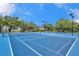 Community tennis courts with well-maintained blue courts, lighting, and surrounding greenery at 6186 Seaside Dr, New Port Richey, FL 34652