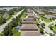 Scenic aerial view of homes in a well-maintained neighborhood, some featuring private pools and landscaped yards at 6467 Seasound Dr, Apollo Beach, FL 33572