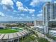 A scenic aerial view featuring the city skyline, stadium and the bay at 1 Beach Se Dr # 811, St Petersburg, FL 33701