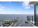 Expansive balcony view overlooking the marina and ocean, with clear skies above at 100 1St N Ave # 3905, St Petersburg, FL 33701