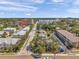 This aerial shot shows a vibrant community with tree-lined streets and well-maintained buildings at 1269 Drew St, Clearwater, FL 33755