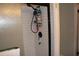 Bathroom shower with white subway tile and black hardware at 2101 Sunset Point Rd # 2304, Clearwater, FL 33765