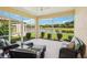 Relaxing screened lanai offers serene views of a beautiful waterfront at 2427 Nottingham Greens Dr, Sun City Center, FL 33573