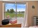 A lake view from a large window with butterflies on the glass at 2436 Nuremberg Blvd, Punta Gorda, FL 33983