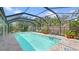 Screened-in pool surrounded by beautiful landscaping offering a private and relaxing retreat at 2807 Miriam S St, Gulfport, FL 33711