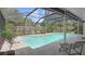 Screened-in pool surrounded by lush landscaping providing a private backyard oasis at 2807 Miriam S St, Gulfport, FL 33711