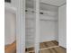Spacious closet features shelving and ample space for storage at 302 Andover Pl # G156, Sun City Center, FL 33573