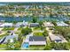 Beautiful waterfront neighborhood with canals, lush greenery, houses with boat docks, and backyard pool at 3944 49Th S Ave, St Petersburg, FL 33711