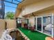 Screened patio offers a relaxing outdoor space with a decorative pond at 3944 49Th S Ave, St Petersburg, FL 33711
