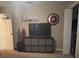 Bedroom featuring a TV, closet, storage cubes, and decor at 4436 Horseshoe Pick Ln, Valrico, FL 33594