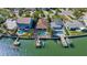 Aerial view of backyard featuring a boat dock, and swimming pool at 487 Harbor S Dr, Indian Rocks Beach, FL 33785