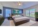 Serene bedroom featuring cool tones, a large bed, and plenty of natural light from the bright windows at 5046 Gato Del Sol Cir, Wesley Chapel, FL 33544